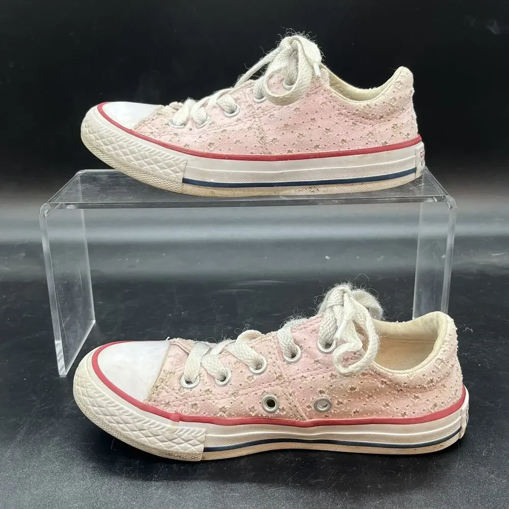 Converse all star low top pink stars junior size 11 casual school walking